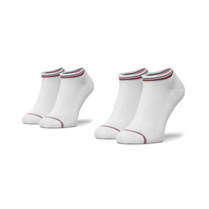 Tommy Hilfiger pánské bílé kotníkové ponožky 2 pack - 43/46 (300)